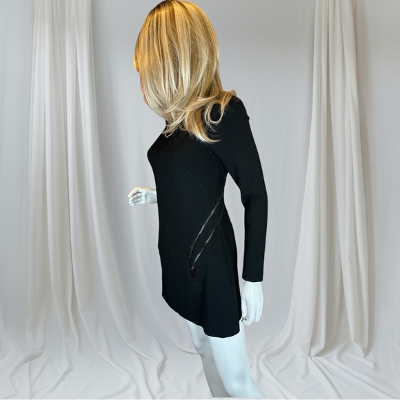 Zara Black Sheath Long Sleeve Cocktail Dress - Picture 2 of 8
